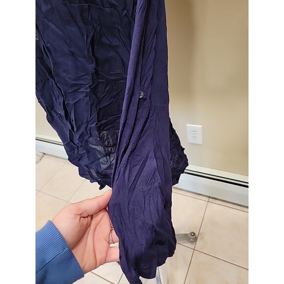 Pleione Long Sleeve Button Down Blouse Top Navy Blue Plus 2x NEW - Picture 4 of 11